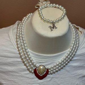 Pearl Necklace/Bracelet Combi
